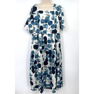 Women's short Sleeve tired dress Dress Casual Loose Dots Printed Kaftan Dress Pl